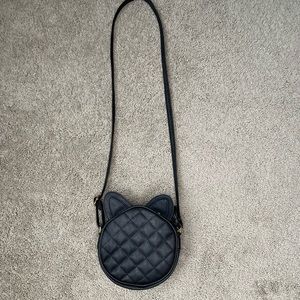 Black cat crossbody bag